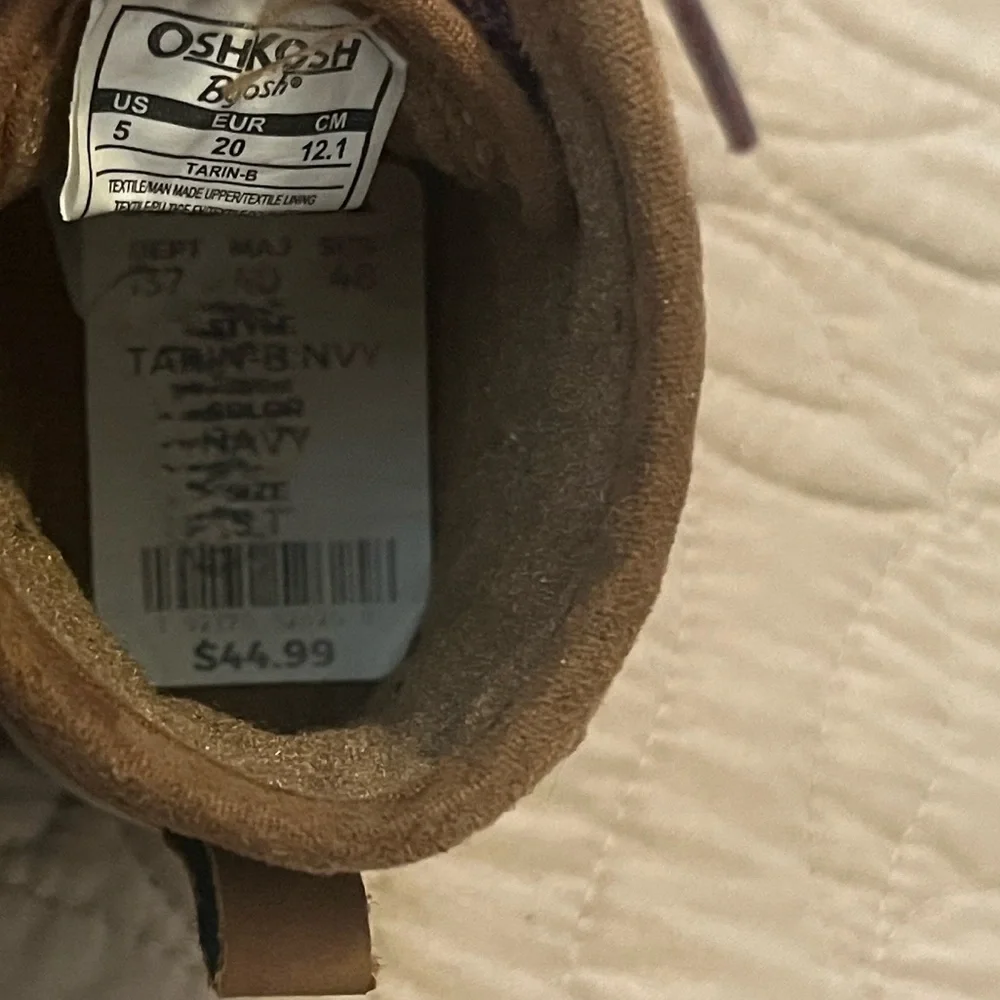 Oshkosh B’Gosh Tarin Brown & Blue Kids High Top Duck Boots Lace Up Shoes Sz 5